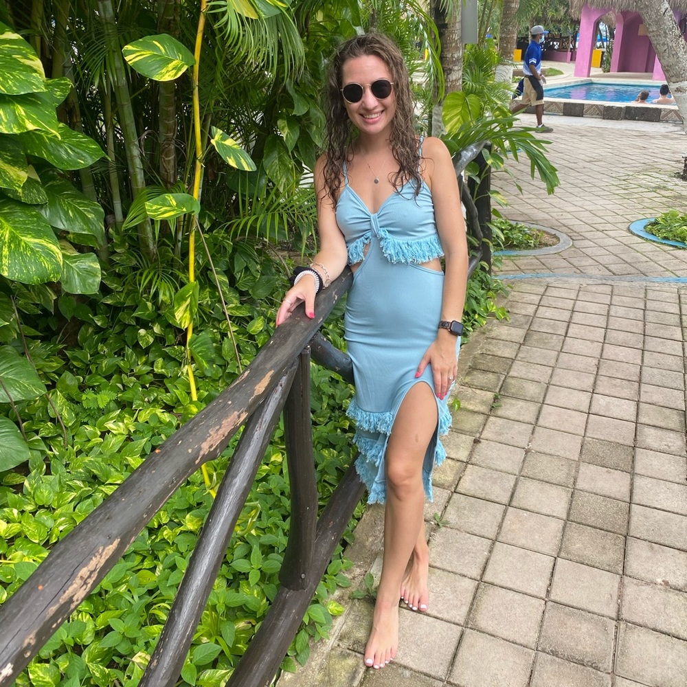 Blue fringe dress